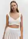 Falda Santorin Blanco Talla L Mujer Mango