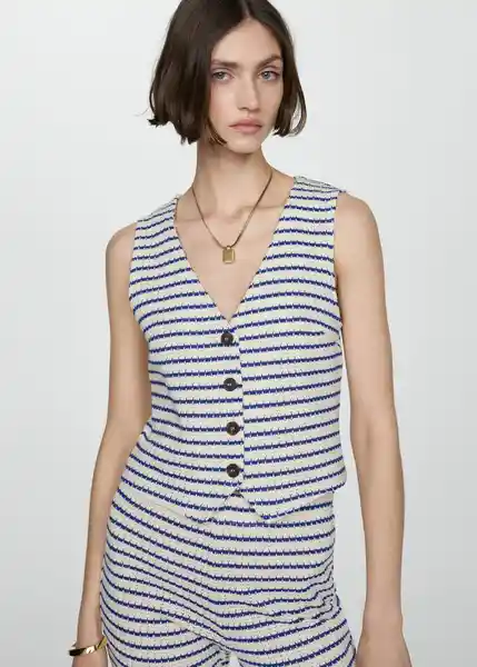 Top Nita Azul Talla XS Mujer Mango