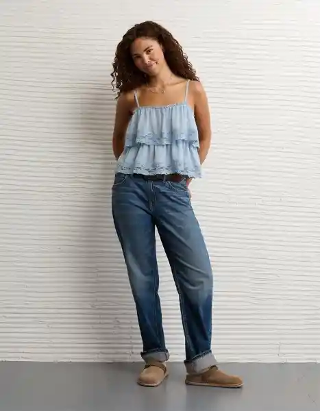 Camisa Mujer Azul Talla SMALL 6571401 American Eagle