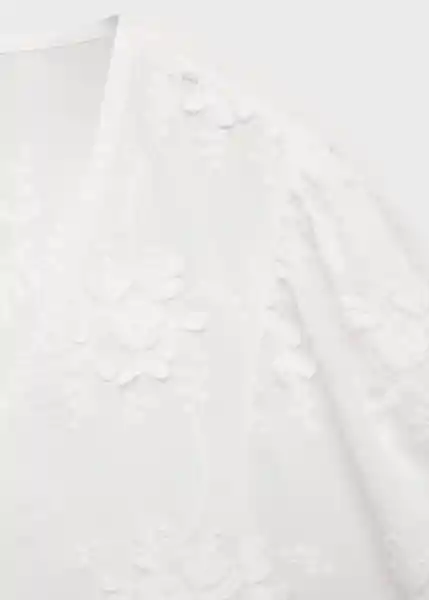 Blusa Swirly Off White Talla S Mujer Mango