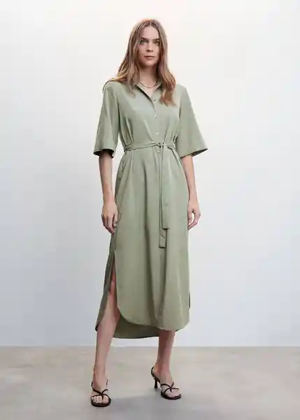 Vestido Momo-A Khaki Talla XL Mujer Mango