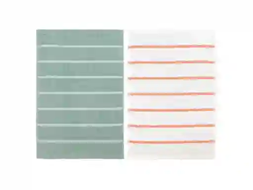 Set Paño Cocina Terry Verde y Blanco Casaideas