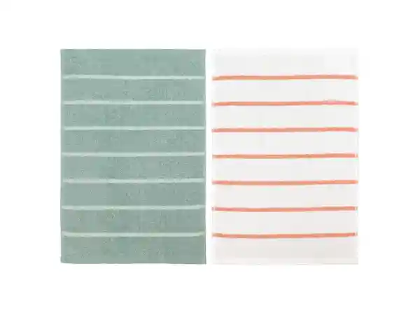 Set Paño Cocina Terry Verde y Blanco Casaideas