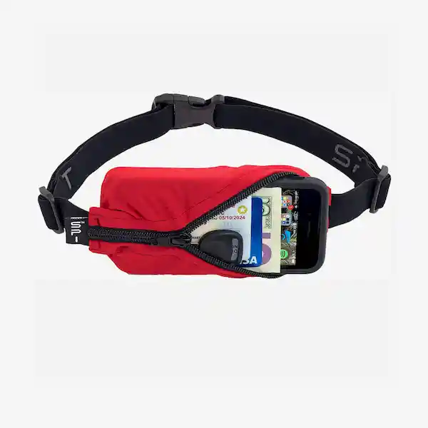 Inkanta Cinturón Fitness Spibelt Rojo Cremallera Negra