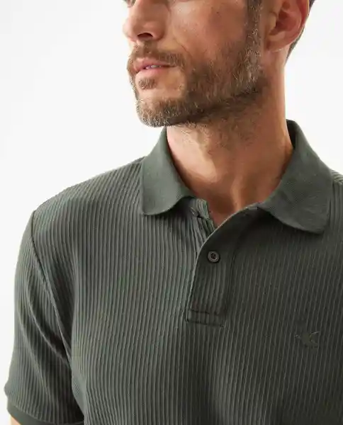 Camiseta Polo Vertical Verde Soldado Ultraoscuro XS Chevignon