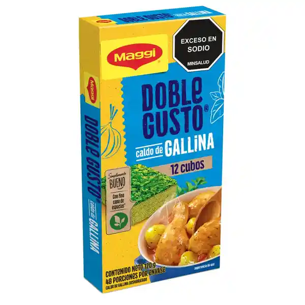 Caldo de Gallina MAGGI Doble Gusto 12 cubos x 120g