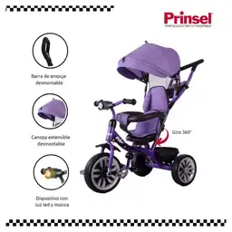 Prinsel Triciclo Para Niños Sun 360 Grados Morado