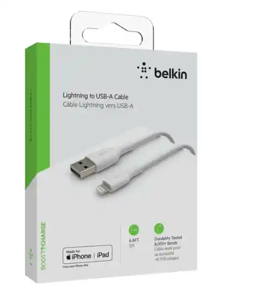 Belkin Cable Boost Charge USB-A a Lightning Blanco 2 m