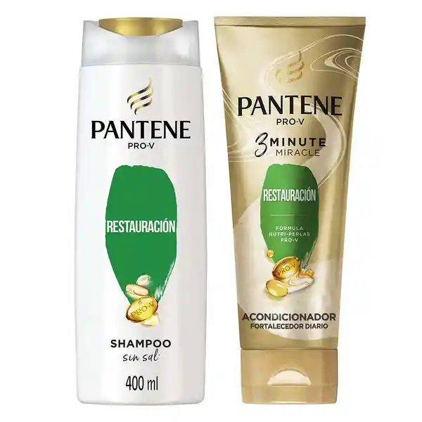 Shampoo Pantene Pro-V Restauracion Champu 400 ml + Acondicionador Pantene Pro-V 3 Minute Miracle Restauracion Fortalecedor Diario Rinse 170 ml Pack