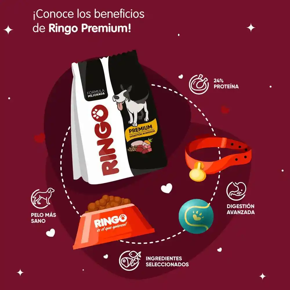 Ringo Alimento Premium para Perros Adultos Digestión Avanzada