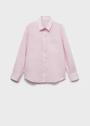 Camisa Lino Lila Talla XL Mujer Mango