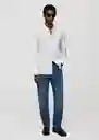 Camisa Arezzo Blanco Talla M Hombre Mango