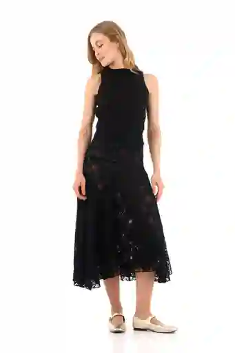 Falda Larga Samantha Negro Talla S Mercedes Campuzano