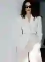 Blazer Americana Blanche Crudo Talla L Mujer Mango