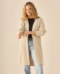 Cardigan Tejido Beige Arena Claro Talla S 663G202 Esprit
