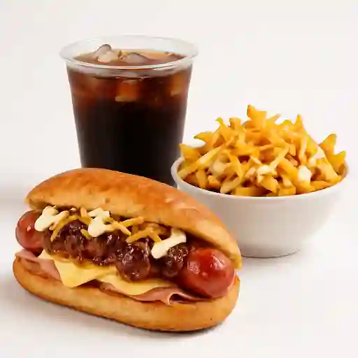 Combina2 Choriperro Papas y Choripapa y Bebida.