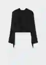 Blusa Roti Negro Talla L Mujer Mango