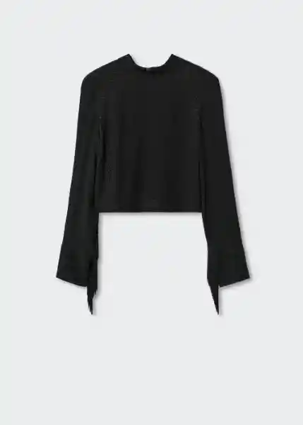 Blusa Roti Negro Talla L Mujer Mango