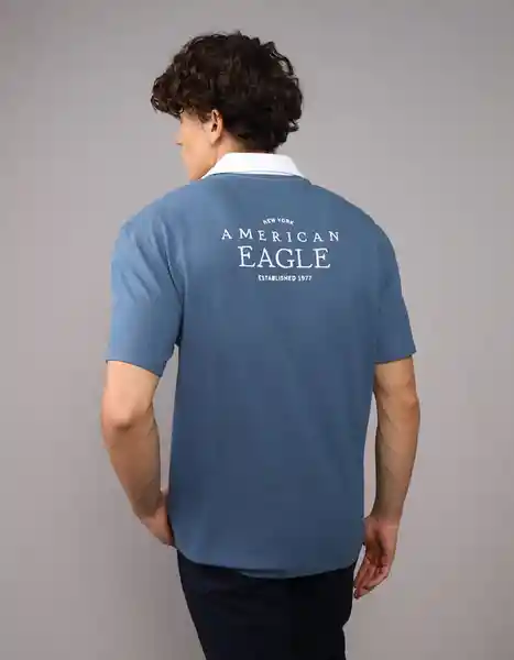 Polo Hombre Azul Talla: MEDIUM 4881410 American Eagle