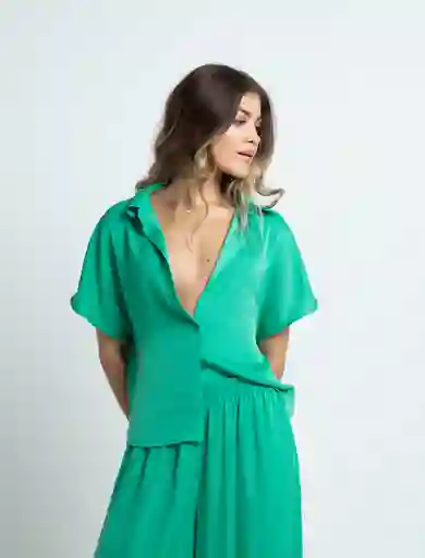 Camisa Mujer Verde Marmol Medio Talla S 512F091 Naf Naf