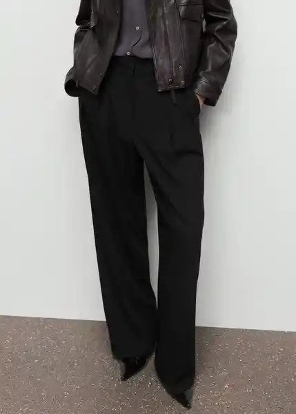 Pantalón Gabi Negro Talla 40 Mujer Mango