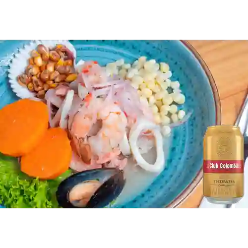 Combo Ceviche Mixto + Club col. Dorada Lta 330ml