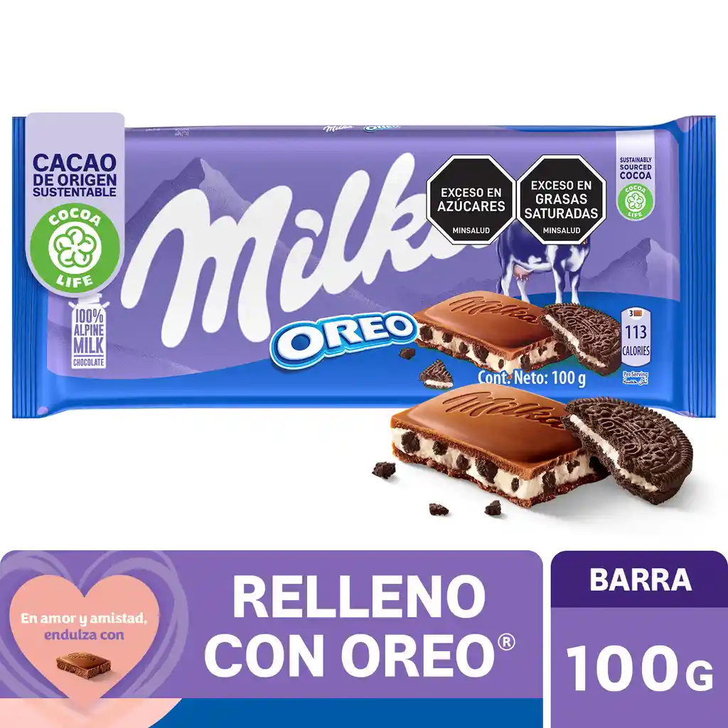 Milka Chocolate Relleno Con Oreo 100 g