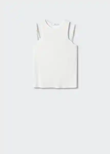 Top Barbra Blanco Talla M Mujer Mango