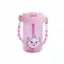 Vaso de Plástico Disney Cat Con Correa Con Cuentas Rosa Miniso