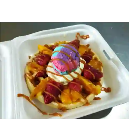 Waffle con Helado