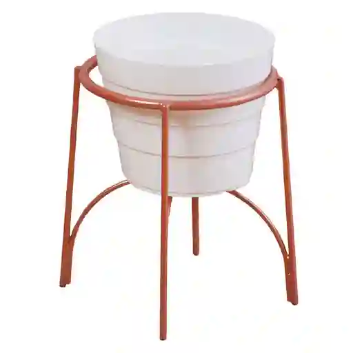 Rejiplas Soporte Piso Arco Golden Rose + Maceta Blanco