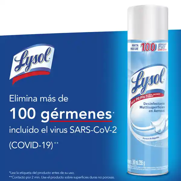 Lysol Desinfectante de Ambientes en Spray 