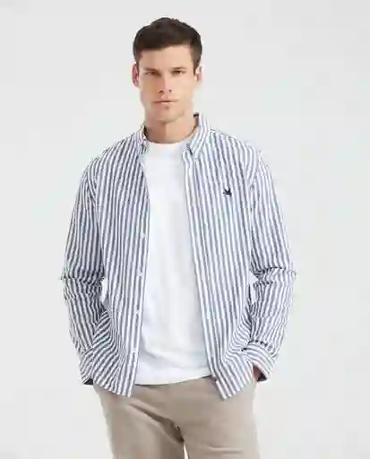 Camisa In Striped Mix Manga Larga Azul Medianoche M Chevignon