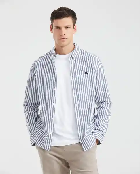 Camisa In Striped Mix Manga Larga Azul Medianoche M Chevignon