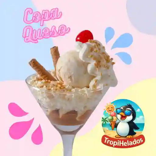 Copa queso con helado