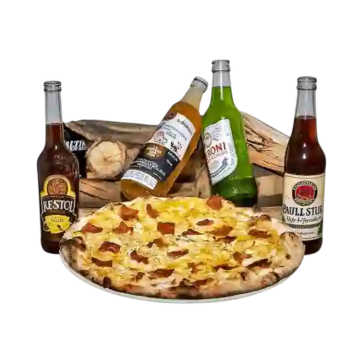 Pizza Pollo Miel Mostaza y Tocineta