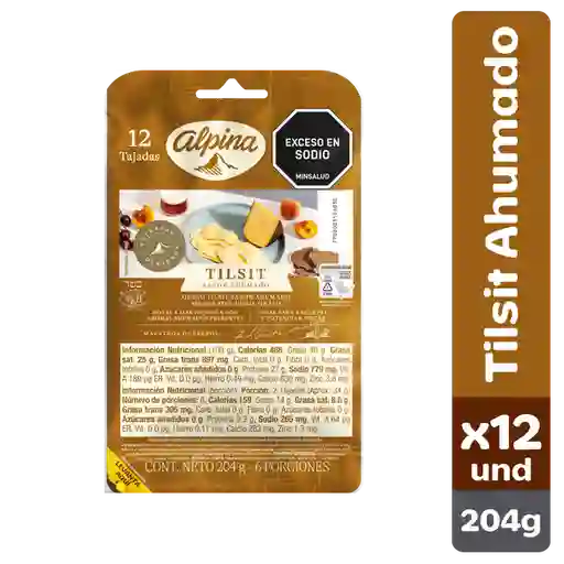 Alpina Quesos Maduros Queso Tilsit Ahumado 12 Tajadas 204 g