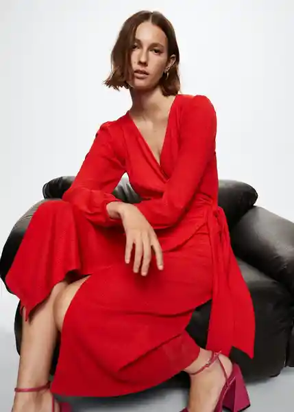 Vestido Piusa Rojo Talla 18 Mujer Mango