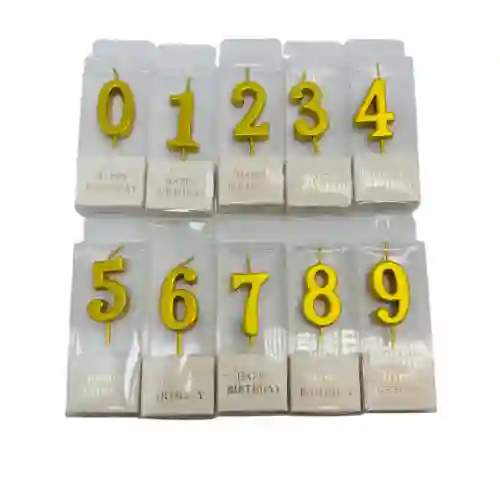 Velas Numeros Dorados