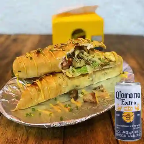 Combo Sándwich Pollo + Corona 269 ml