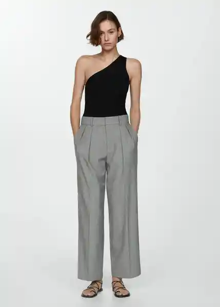 Top Asim Negro Talla XS  Mujer Mango