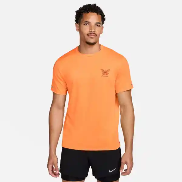 Nike Camiseta M Df Rise 365 Run Div Top Hombre Naranja Talla XL