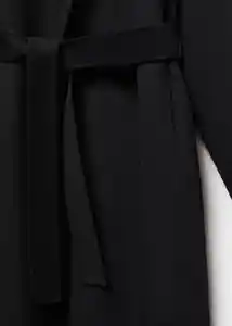 Abrigo Batin Negro Talla 26 Mujer Mango