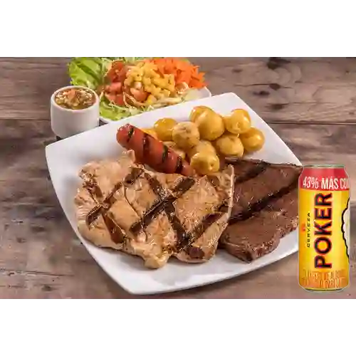 Combo Mixto Res Pollo + Poker 330 ml