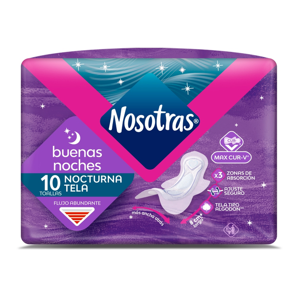 Nosotras Toalla Higiénica Buenas Noches x10 10 und