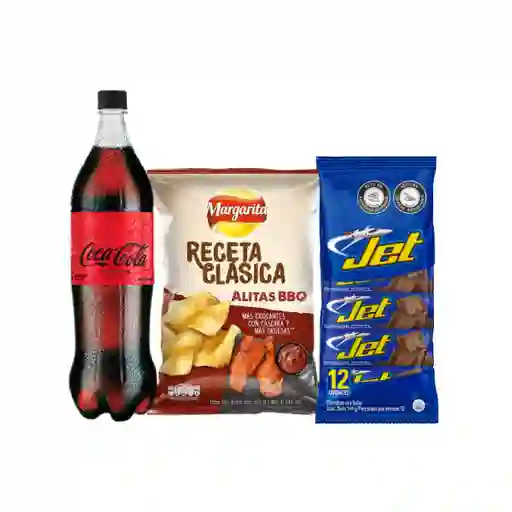 Combo Gaseosa Sin Azúcar + Papa Alitas Bbq + Chocolatina Jet