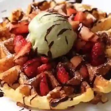 Waffles con Helado