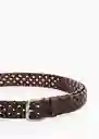 Cinturón Trenza Marrón Talla 80 Hombre Mango
