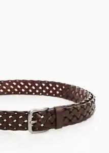 Cinturón Trenza Marrón Talla 80 Hombre Mango