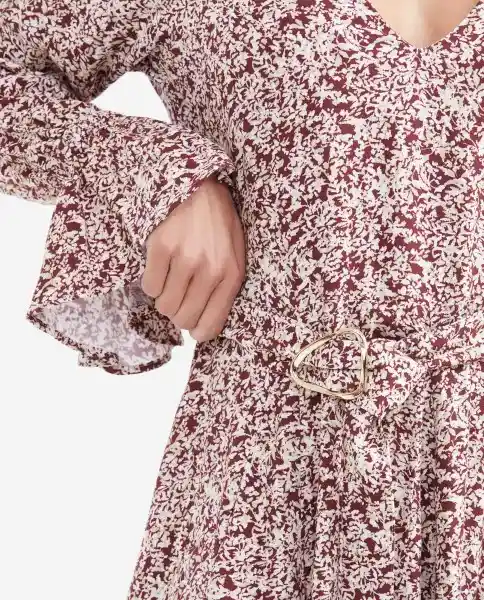 Vestido Corto Mini Flowers Dress Rojo Talla M Chevignon